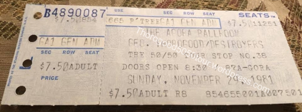 39 George Thorogood 50 50 Tour Agora Ballroom Atlanta GA 1981 Nov 29